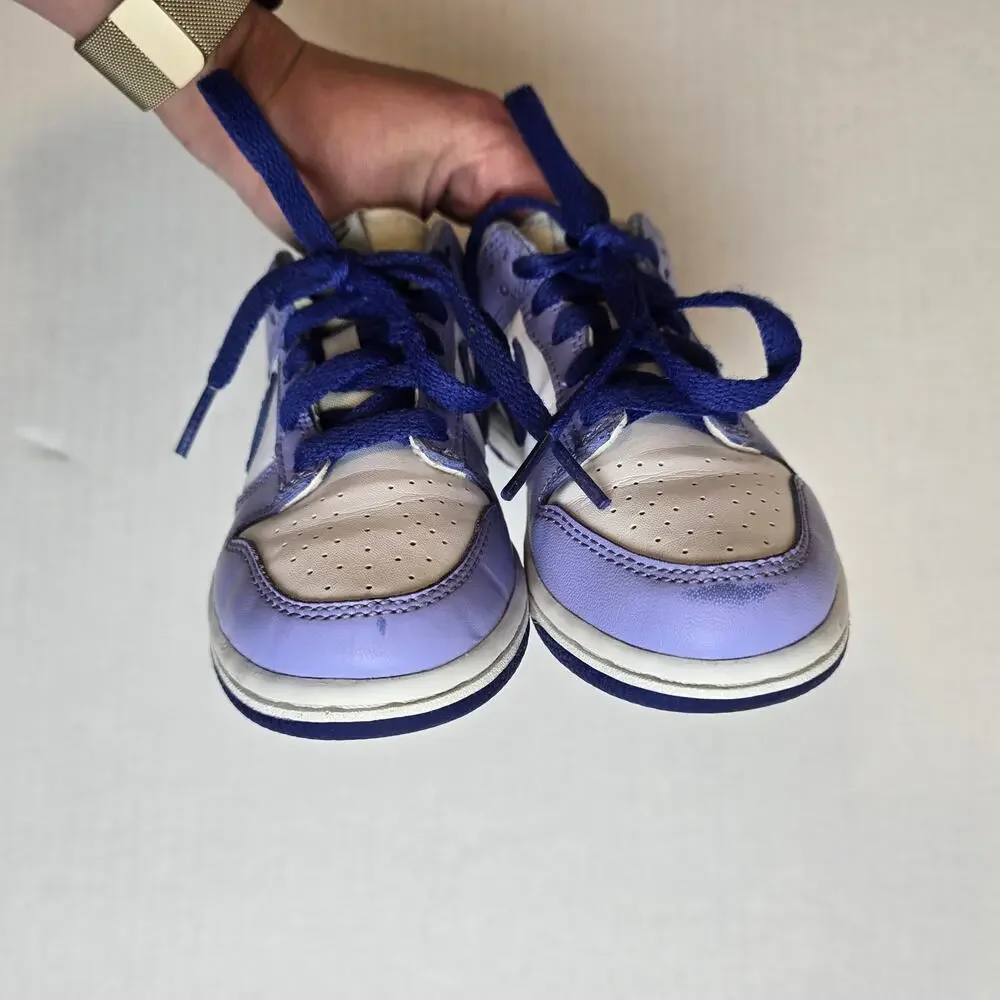 Nike Dunk Low Blueberry PS Size 12C DZ4457-100 White Light Thistle